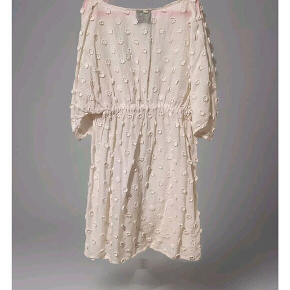 MILLY Minis Swim.Cover up 3D Flowers Ivory 100%cotton Size 10 years Beach Summer - Picture 3 of 10